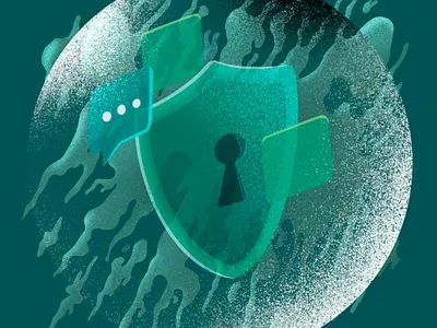 Security global illustration lock procreate security world