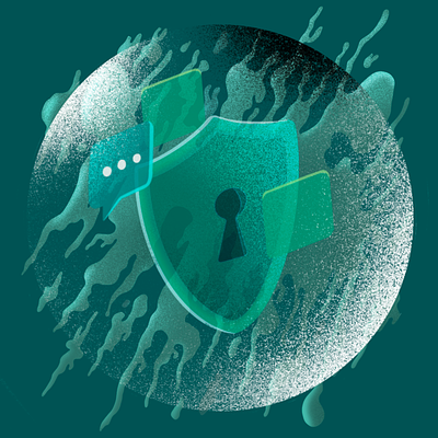 Security global illustration lock procreate security world