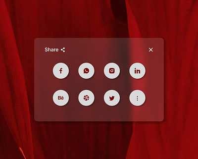 Social Share Buttons design glassmorphism icon sharebutton ui ux
