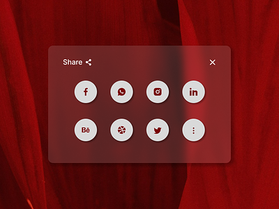 Social Share Buttons design glassmorphism icon sharebutton ui ux