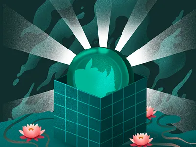 Coin Wallet coin cube dark design graphic design illustration procreate wallet