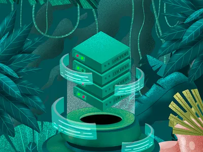 Server Jungle cloud digital graphic design illustration jungle procreate server