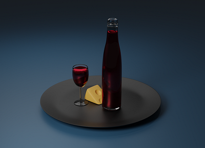 Bottle of Wine 3d illustration