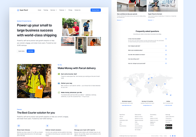 Courier Service Company Landing Page agency app design contacts digital marketing digital marketing agency figma hero section home page landing page landing page design ui ux services ui uiux ux web design web ui website website ui ux