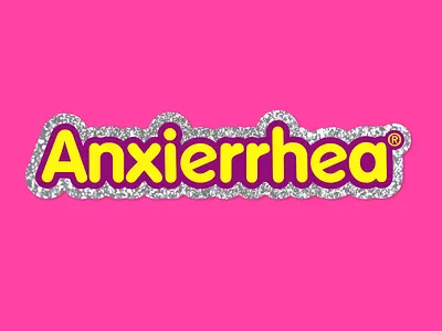 Anxierrhea® Glitter Sticker art branding design funny glitter illustration logo sticker vector