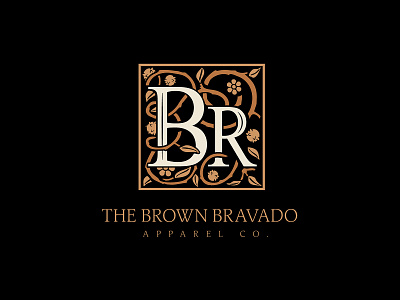 The Brown Bravado | Updated Logo african american logo bakersfield graphic designer br logo foliage logo hispanic designer logo design logo designer monogram vintage design vintage logo designer