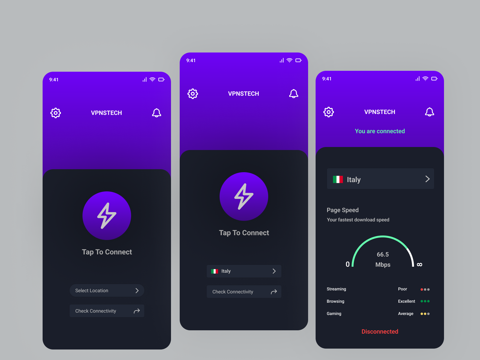 Brand New Mobile App Screen Designs For 'VPN APP' 3d animation app app designer app designs brand style guideline design branding design graphic design illustration logo mobile app design motion graphics product design ui ui design ui designer ux design ux designer vector