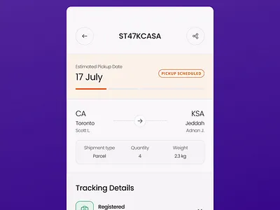 Courier Tracking app appdesign clean courier delivery dhl fedex minimal ui uiux