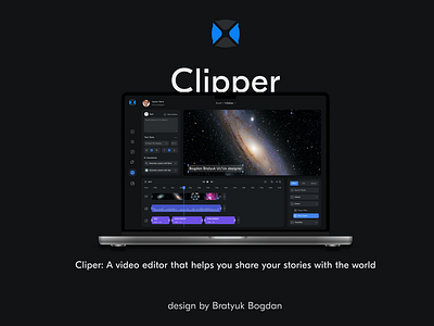 Cliper - video editor branding design logo motion graphics ui uiux ux vector video video editor web design