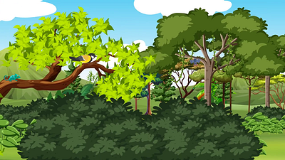 A Detailed 2D Forest Themed Animation 2d advertisement after effects animation design illustration motion graphics rigging