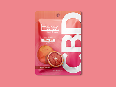 Herer Fruit Chews+ - CBD Packaging american branding cannabis cbd chews design fruit graphic design gummies hemp illustration logo mylar bag orange packaging pakage starbursts typography vector