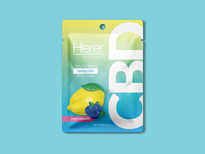 Herer Fruit Chews+ - CBD Packaging american bag brand bums branding cannabis cbd design fruit graphic design gummies hemp illustration lemonade logo mylar package packaging typography vector vytal options