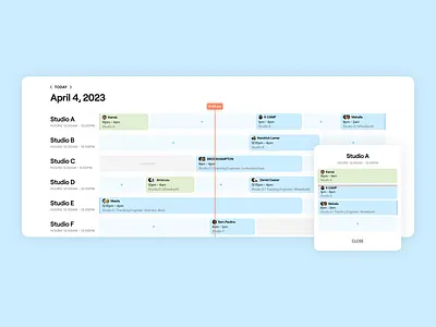 Recording Studio Booking Calendar | EngineEars agenda appointment booking calendar date date picker event ia mobile music product design responsive schedule scheduling studio task timer ui ux week