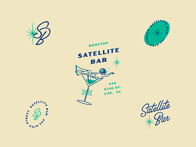 Satellite Bar Logos & Marks bar branding brand identity branding illustration logo logo design logo design concept midcentury modern retro logo typography visual identity