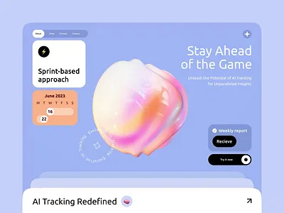 Website for AI Tracking App 3d ai ai design artificial intelligence innovation interaction design machine learning minimalistic modern technology ui web development website