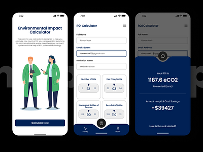 ROI Calculator App UI app ui calculator app ui design illustration logo roi calculator app ui ui ui design uiux uiux design web design web ui website design