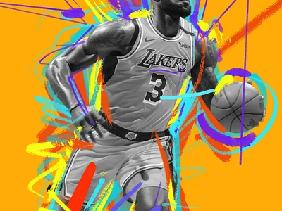 The King animated animation character design illustrated illustration illustrator lakers lebron motion motion graphics nba people portrait portrait illustration procreate the king