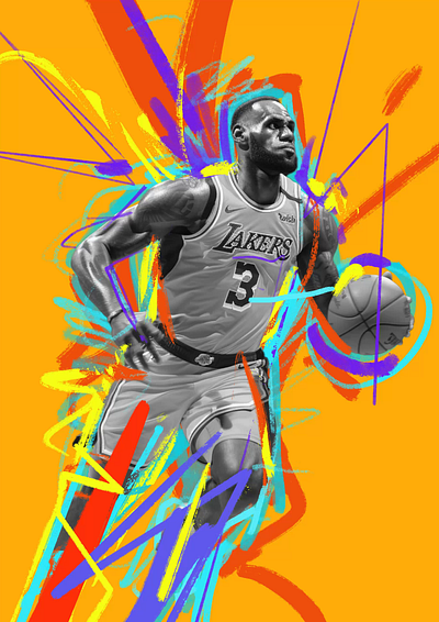 The King animated animation character design illustrated illustration illustrator lakers lebron motion motion graphics nba people portrait portrait illustration procreate the king