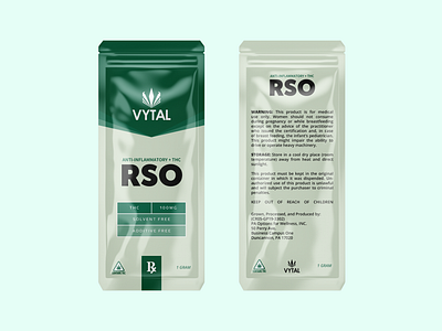 Vytal RX - Cannabis Product Packaging american bag branding cannabis design graphic design hemp logo mylar package packaging rso thc typography vector
