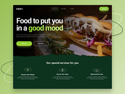 Landing page | Food delivery | UX/UI Design app branding design graphic design illustration logo typography ui ux vector