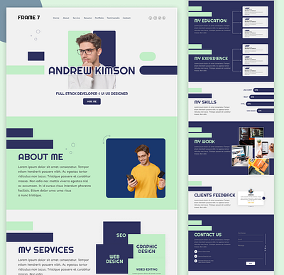 Amazing Portfolio Designed hunain raza design landing page portfolio website design