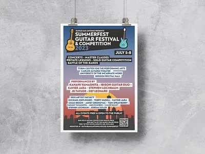 Official poster for Guitar San Antonio Summerfest '23 design graphic design illustration official poster