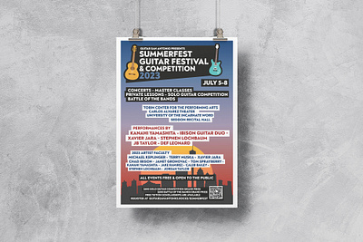 Official poster for Guitar San Antonio Summerfest '23 design graphic design illustration official poster