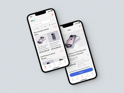 Ebay App Redesign Concept android app auction app concept ui design design concept ebay ebay redesign ios ios app minimal design modern design online shop redesign simplicity ui ux