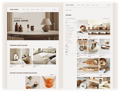 Zara Home Redesign Concept design figma ui user interface ux ux ui web design