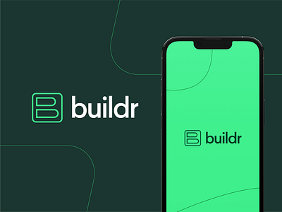 Buildr Logo b branding build charts commercial green illustration monochromatic real estate web