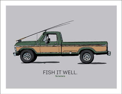 Fish It Well F250 f250 fishing fly fishing graphic design illustration tee tee shirt