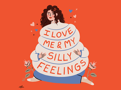 Silly Feelings design feelings hand drawn hand lettering illustration illustrator lettering people procreate type woman words