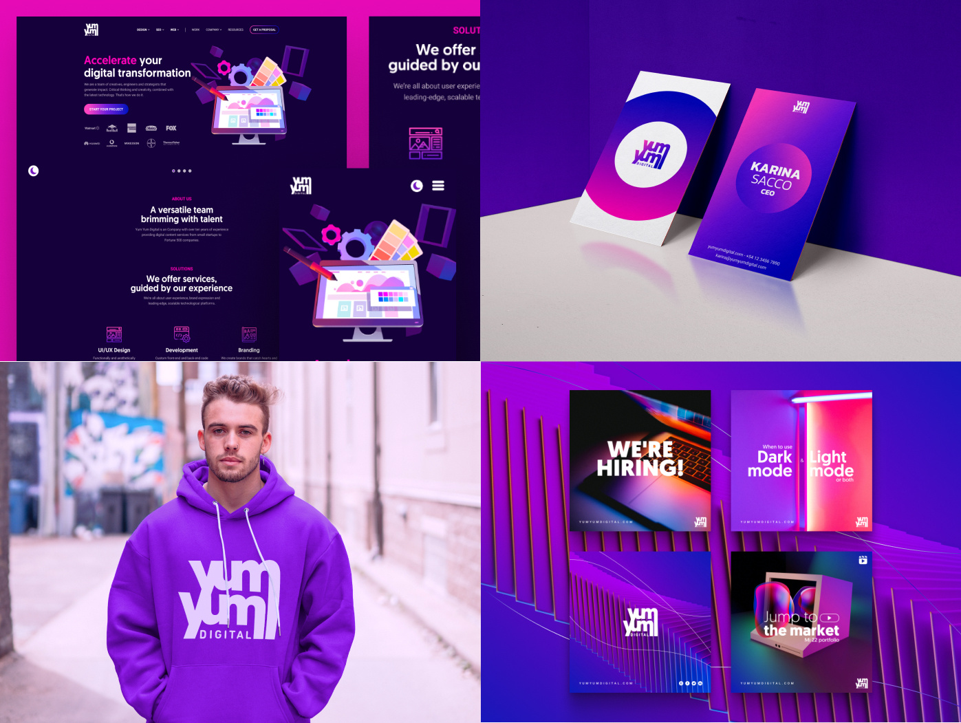 💜 Branding for Yum Yum Digital agency animation brand identity brand strategy brandbook branding design graphic design logo logo animation logo design motion graphics social media look feel ui uiux uxui visual identity web design