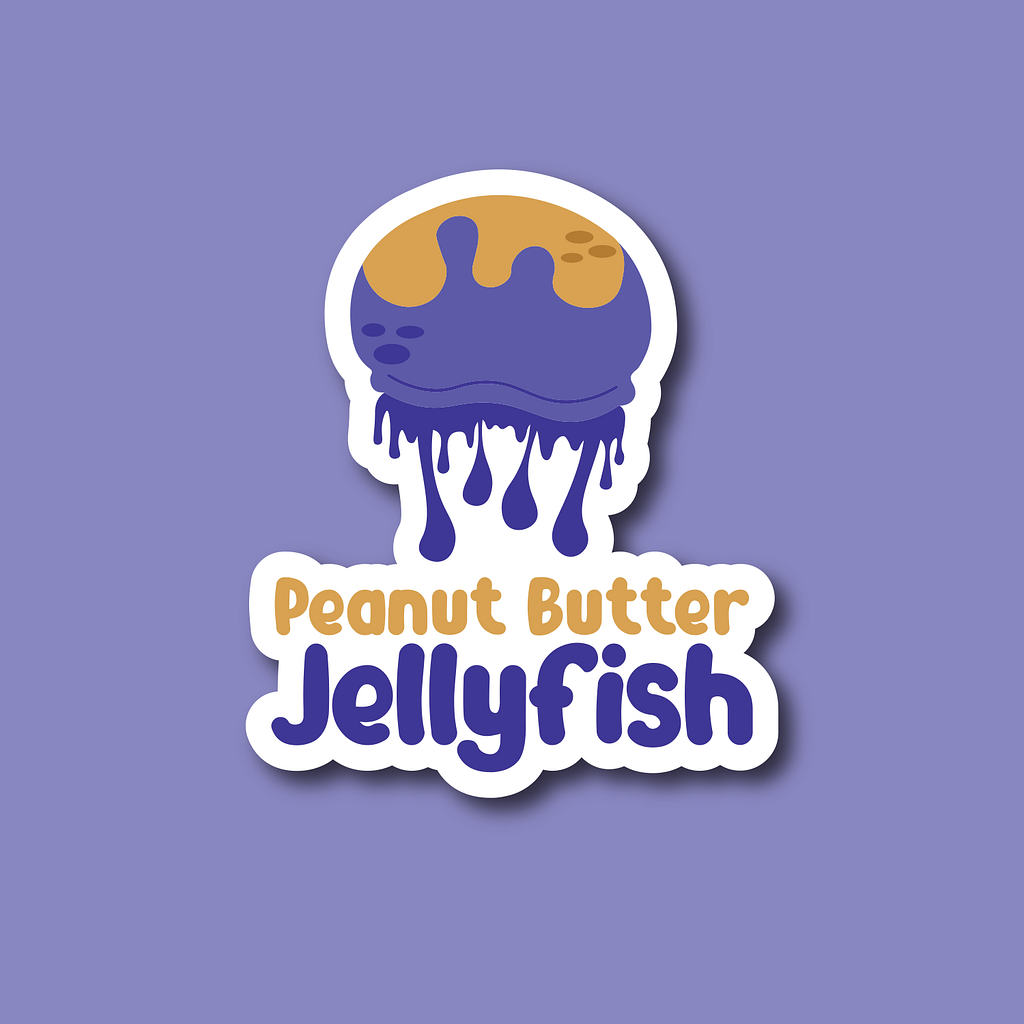 Peanut Butter and Jellyfish pun sticker by Shelley Dove on Dribbble