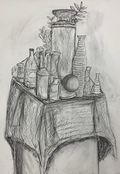 What I saw art art piece art work charcoal art drawing drawings graphic graphics physical art physical drawings portfolio work still life