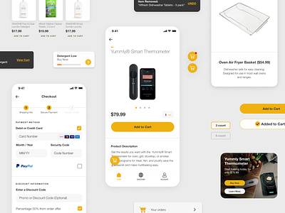 Whirlpool Mobile E-Commerce affresh appliance checkout component component library design design system e commerce ecommerce figma iot mobile product design thermometer typography ui ui ux ux whirlpool yummly