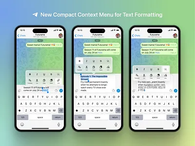 Telegram UX/UI concept Light Mode app context menu glass light mode light theme menu telegram ui
