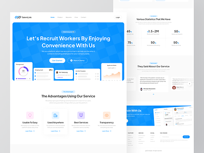 TalentLink - SaaS Landing Page automation crm website design home homepage inspiration landing landing page management saas saas design saas landing page saas website ui ui design web web design website website design