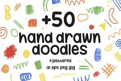 +50 Hand Drawn Doodles and Patterns! design design elements digital art digital illustration digitial doodles eps doodles eps elements hand drawn doodles ready to use vector art vector assets vector doodles vector elements