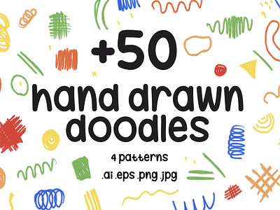 +50 Hand Drawn Doodles and Patterns! design design elements digital art digital illustration digitial doodles eps doodles eps elements hand drawn doodles ready to use vector art vector assets vector doodles vector elements