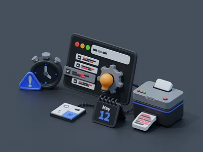 Project Management 3D Illustration 3d 3d animation 3d art 3d illustration 3d model 3ddesign 3dillustration business computer management manager office plan professional project team technology