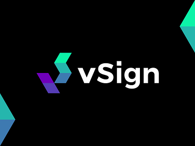 vSign, virtual verified signature logo design: V S folded paper contract contracts data digital docs document documents electronic signature esign folded paper letter mark monogram logo logo design online pdf pdfs s saas sign signing v valid verified virtual