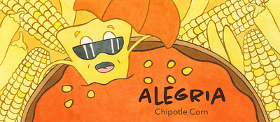 Alegria Chipotle Corn Salsa Label design illustration