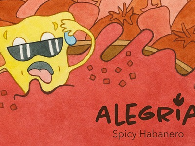 Alegria Spicy Habanero Salsa Label branding design graphic design illustration