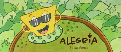 Alegria Salsa Verde Label branding design graphic design illustration