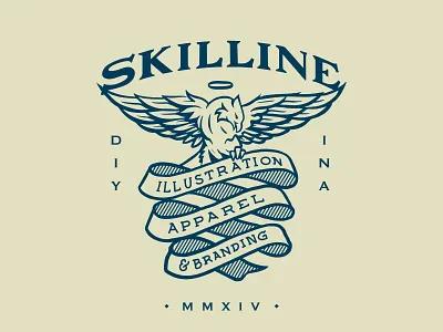 Skilline Illustration apparel badge badges bird branding design eagle fly geometric graphic design illustration line lineart logo minimal monoline t shirt vintage