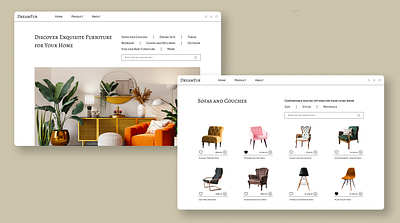 Furniture store website design mobile design prototype ui ux website design wireframe