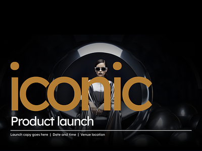 Iconic - Product Launch Deck black and white color pop dark presentation elegant free template futuristic iconic minimal pitch deck powerpoint template premium template presentation template product launch sleek visionary
