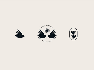 Twin Petrels Seltzer Logos badge bird branding design graphic logo logo mark modern petrel seltzer vector