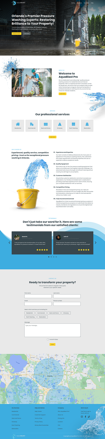 Pressure washing design design landingpage typography ui ux webdesign